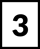Icon of the number 3 in a rectangle
